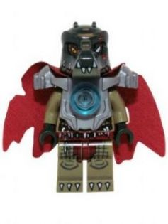 LEGO Minifigure-Cragger - Heavy Armor, Cape-Legends of Chima-LOC044-Creative Brick Builders